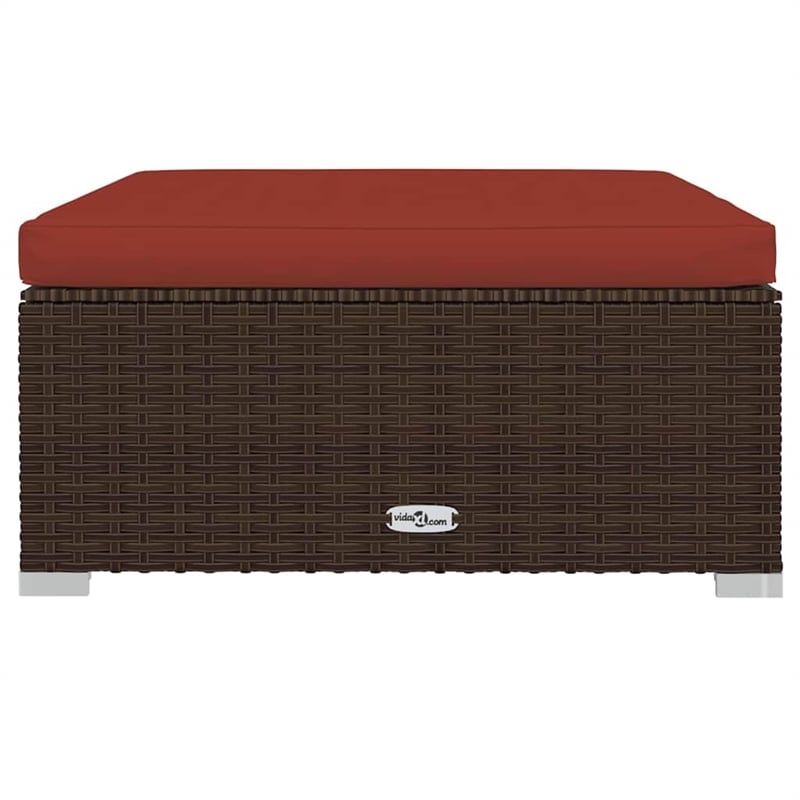 vidaXL 13 Piece Patio Lounge Set with Cushions Brown Poly Rattan