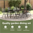 vidaXL Garden Dining Set 7 pcs Anthracite Powder-Coated Steel