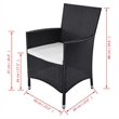 vidaXL 11 Piece Patio Dining Set with Cushions Poly Rattan Black