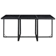 vidaXL 11 Piece Patio Dining Set with Cushions Poly Rattan Black