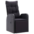 vidaXL 11 Piece Patio Dining Set with Cushions Black Poly Rattan