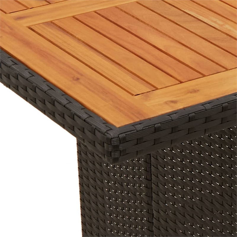vidaXL 11 Piece Patio Dining Set with Cushions Black Poly Rattan