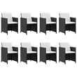 vidaXL 13 Piece Patio Dining Set with Cushions Poly Rattan Black