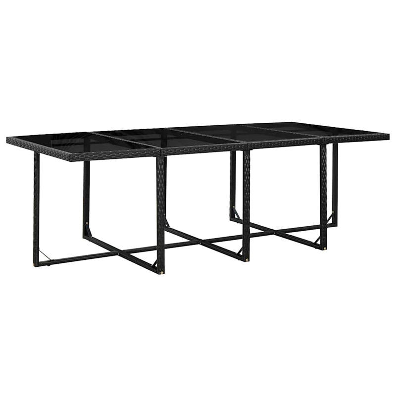 vidaXL 13 Piece Patio Dining Set with Cushions Poly Rattan Black