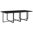 vidaXL 13 Piece Patio Dining Set with Cushions Poly Rattan Black