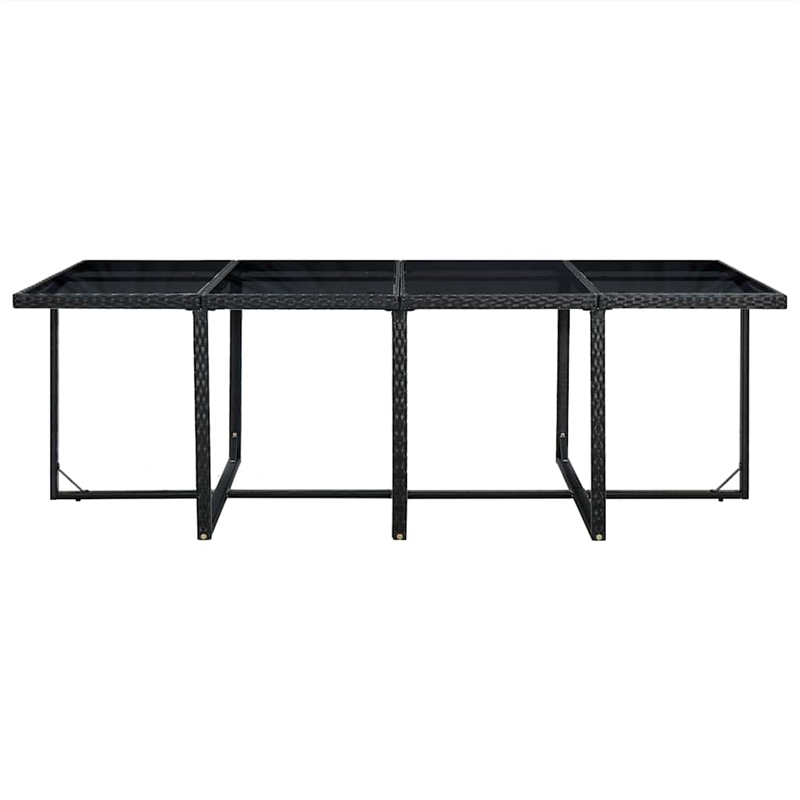 vidaXL 13 Piece Patio Dining Set with Cushions Poly Rattan Black