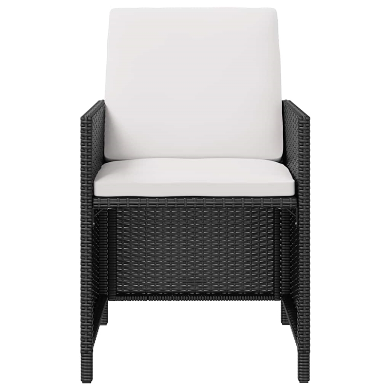 vidaXL 11 Piece Patio Dining Set Poly Rattan and Acacia Wood Black
