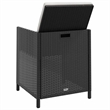 vidaXL 11 Piece Patio Dining Set Poly Rattan and Acacia Wood Black