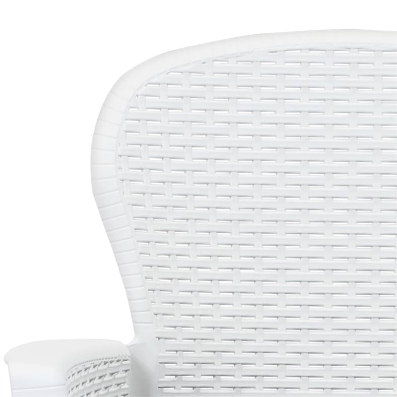 vidaXL 3 Piece Bistro Set Plastic Rattan White