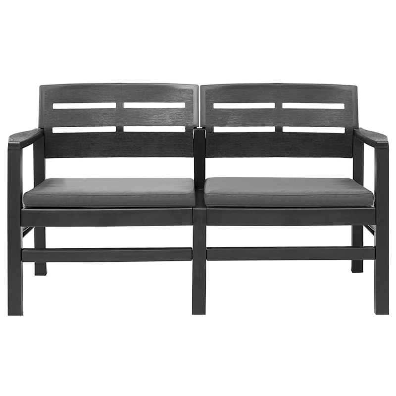 vidaXL 4 Piece Patio Lounge Set Plastic Anthracite