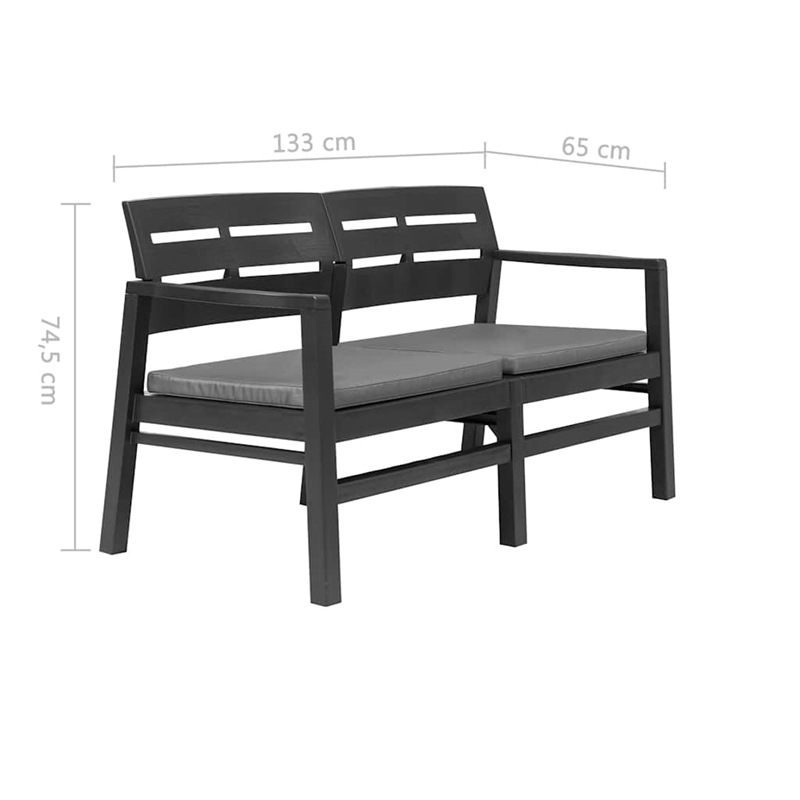 vidaXL 4 Piece Patio Lounge Set Plastic Anthracite