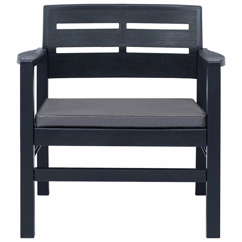 vidaXL 4 Piece Patio Lounge Set Plastic Anthracite