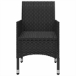 vidaXL 3 Piece Patio Bistro Set Poly Rattan and Tempered Glass Black
