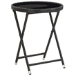 vidaXL 3 Piece Patio Bistro Set Poly Rattan and Tempered Glass Black