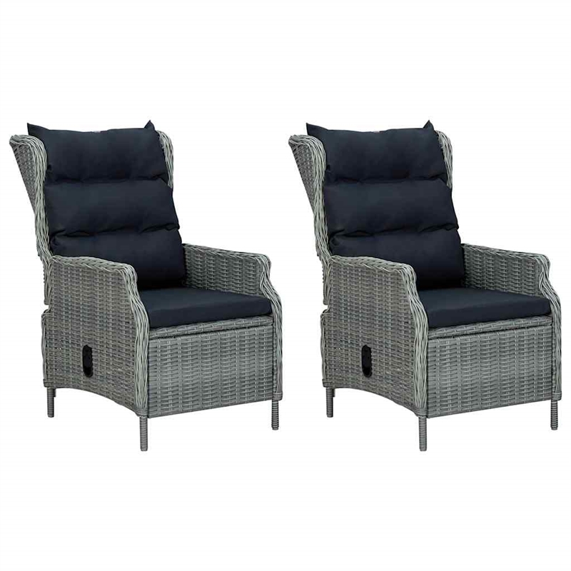 vidaXL 9 Piece Patio Dining Set with Cushions Poly Rattan Light Gray