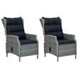 vidaXL 9 Piece Patio Dining Set with Cushions Poly Rattan Light Gray