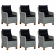 vidaXL 9 Piece Patio Dining Set with Cushions Poly Rattan Light Gray