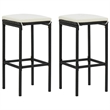 vidaXL 3 Piece Patio Bar Set with Cushions Poly Rattan Black