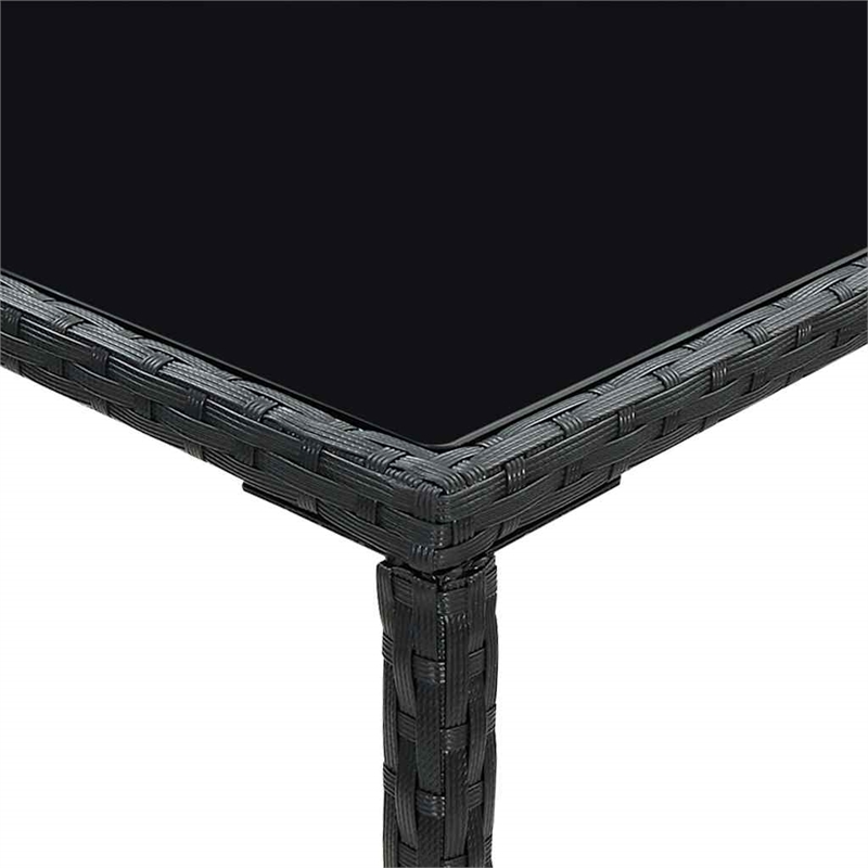 vidaXL 3 Piece Patio Bar Set with Cushions Poly Rattan Black