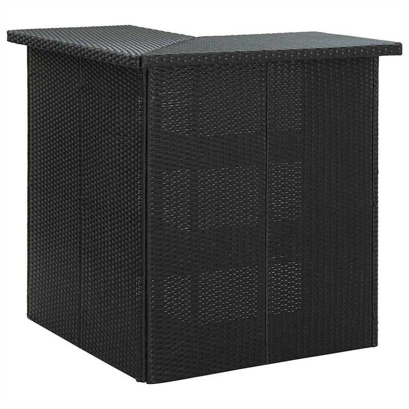 vidaXL 16 Piece Patio Bar Set with Cushions Poly Rattan Black