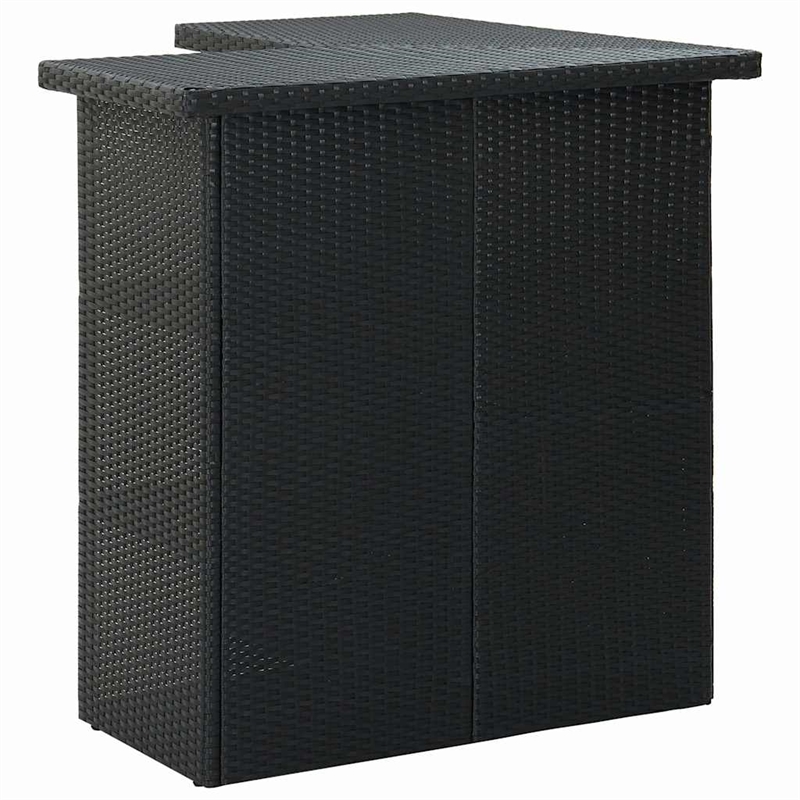 vidaXL 16 Piece Patio Bar Set with Cushions Poly Rattan Black