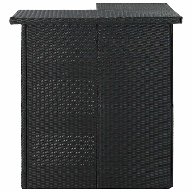 vidaXL 16 Piece Patio Bar Set with Cushions Poly Rattan Black
