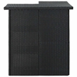 vidaXL 16 Piece Patio Bar Set with Cushions Poly Rattan Black