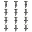 vidaXL 16 Piece Patio Bar Set with Cushions Poly Rattan Black