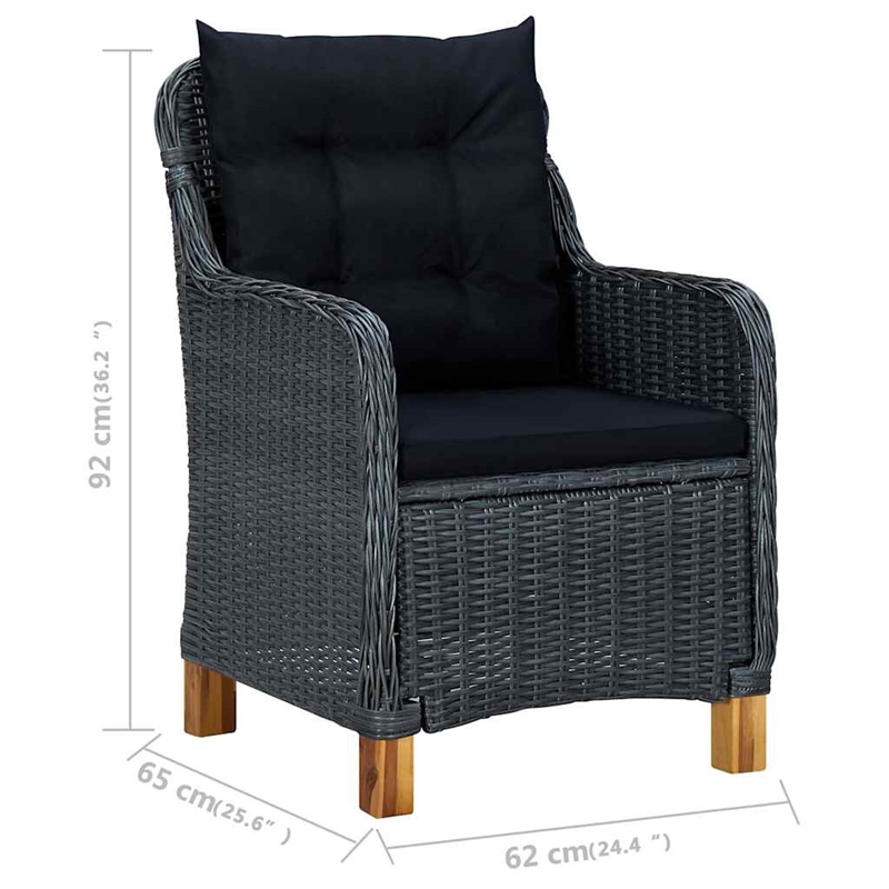 vidaXL 7 Piece Patio Dining Set Dark Gray