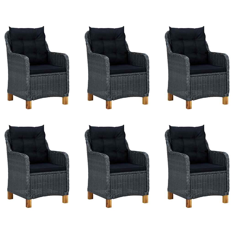 vidaXL 7 Piece Patio Dining Set Dark Gray