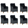 vidaXL 7 Piece Patio Dining Set Dark Gray