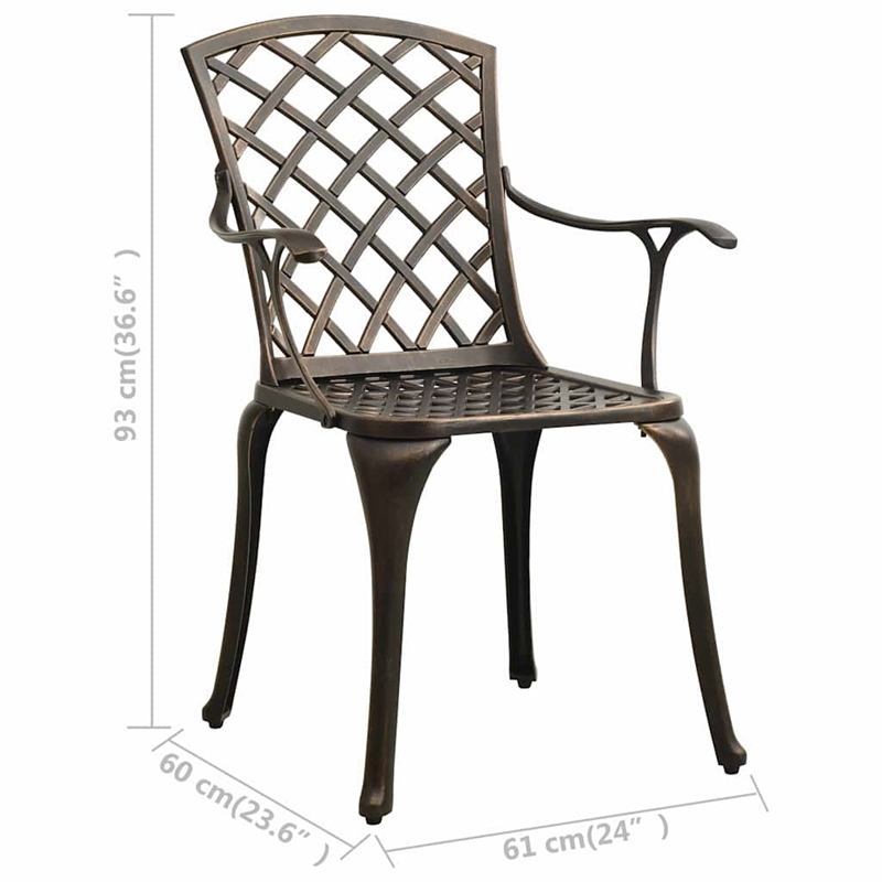 vidaXL 5 Piece Bistro Set Cast Aluminum Bronze