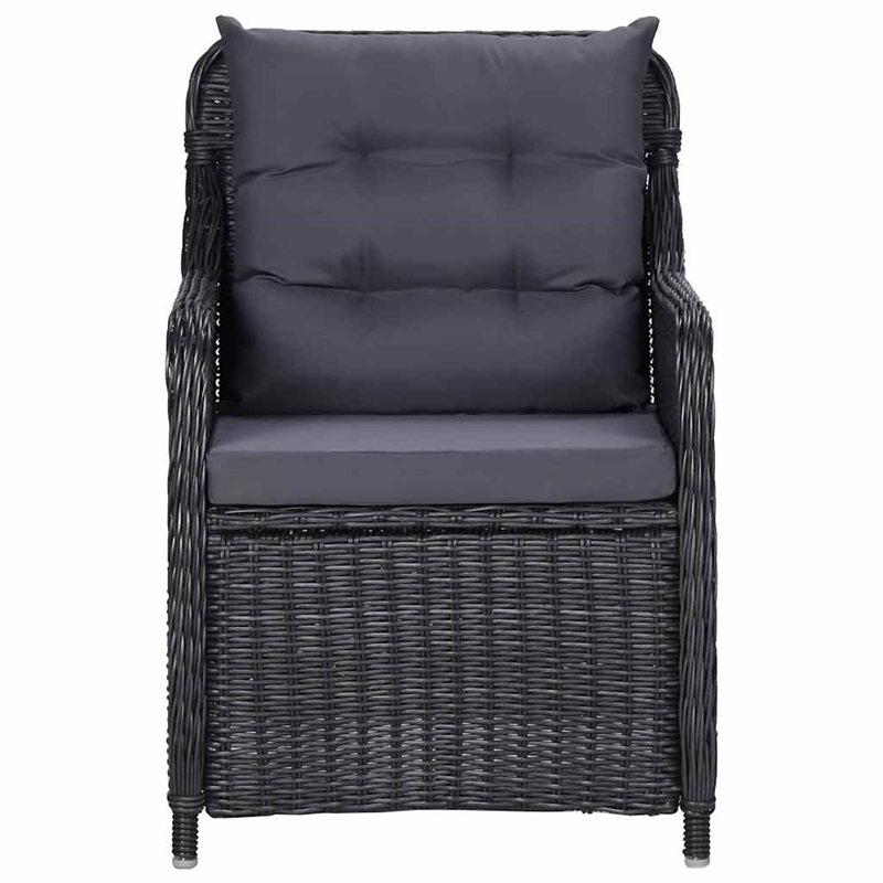 vidaXL 5 Piece Patio Dining Set Black Rattan