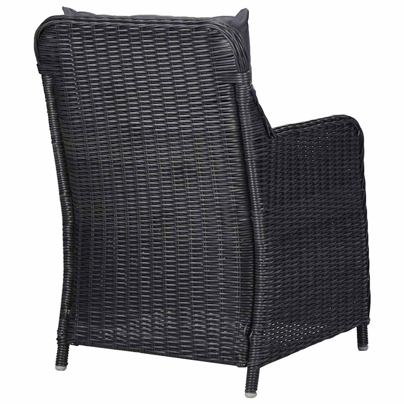 vidaXL 5 Piece Patio Dining Set Black Rattan