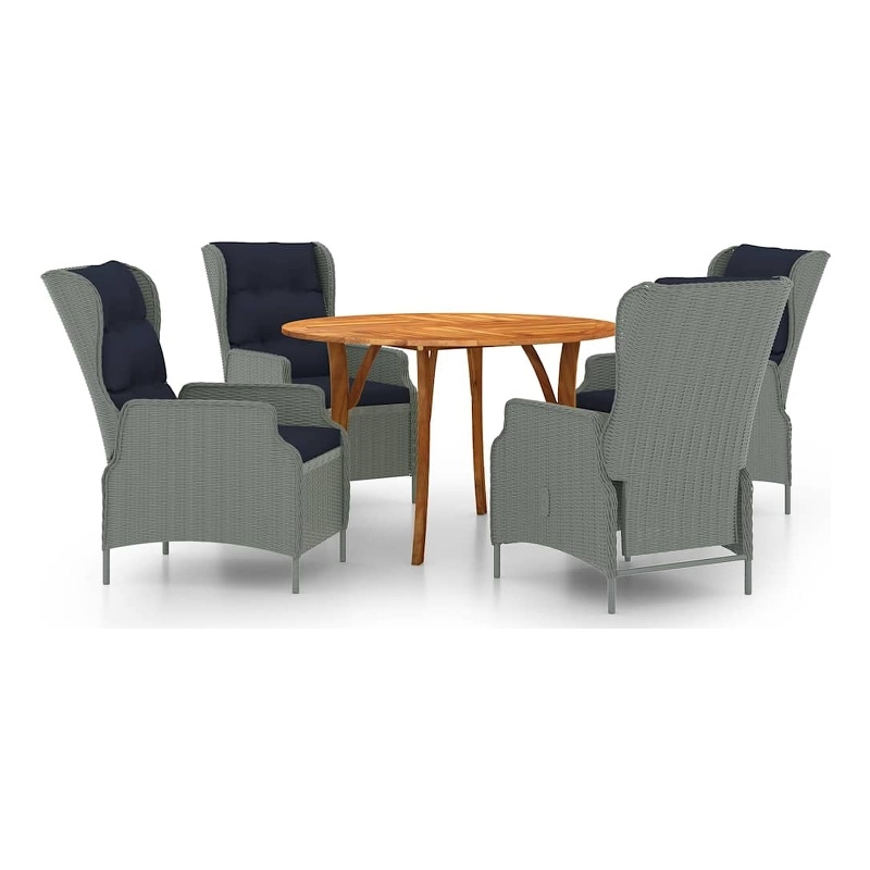 vidaXL 5 Piece Patio Dining Set Light Gray