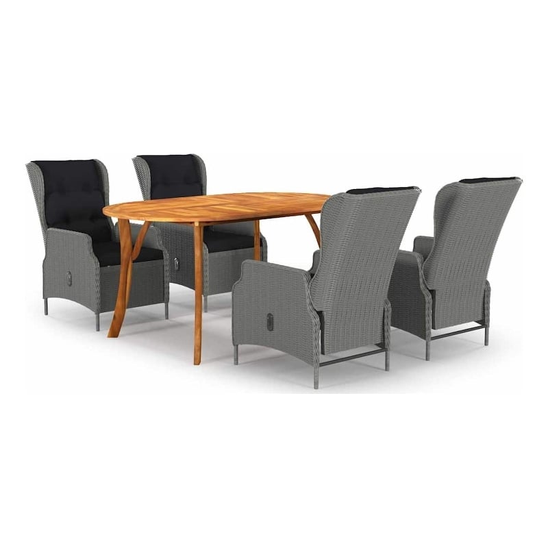 vidaXL 5 Piece Patio Dining Set Light Gray