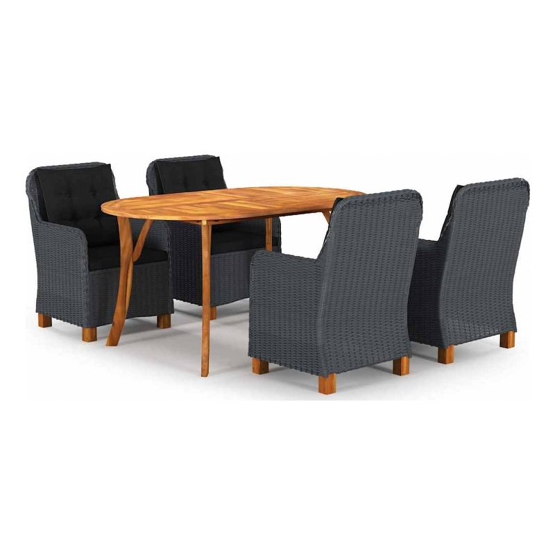 vidaXL 5 Piece Patio Dining Set Dark Gray