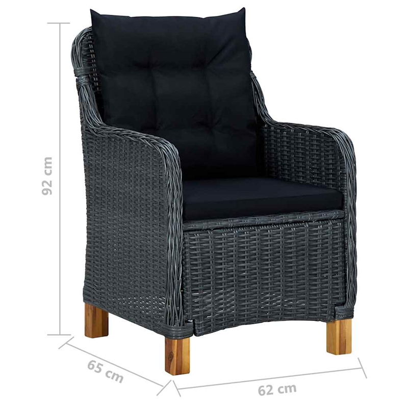 vidaXL 7 Piece Patio Dining Set Dark Gray