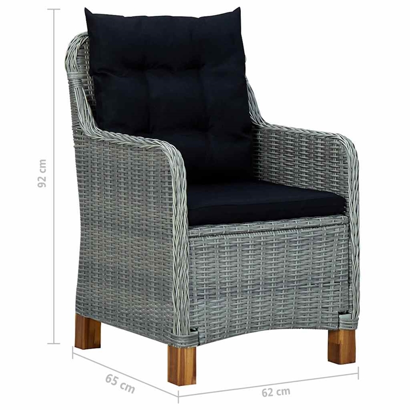 vidaXL 7 Piece Patio Dining Set Light Gray