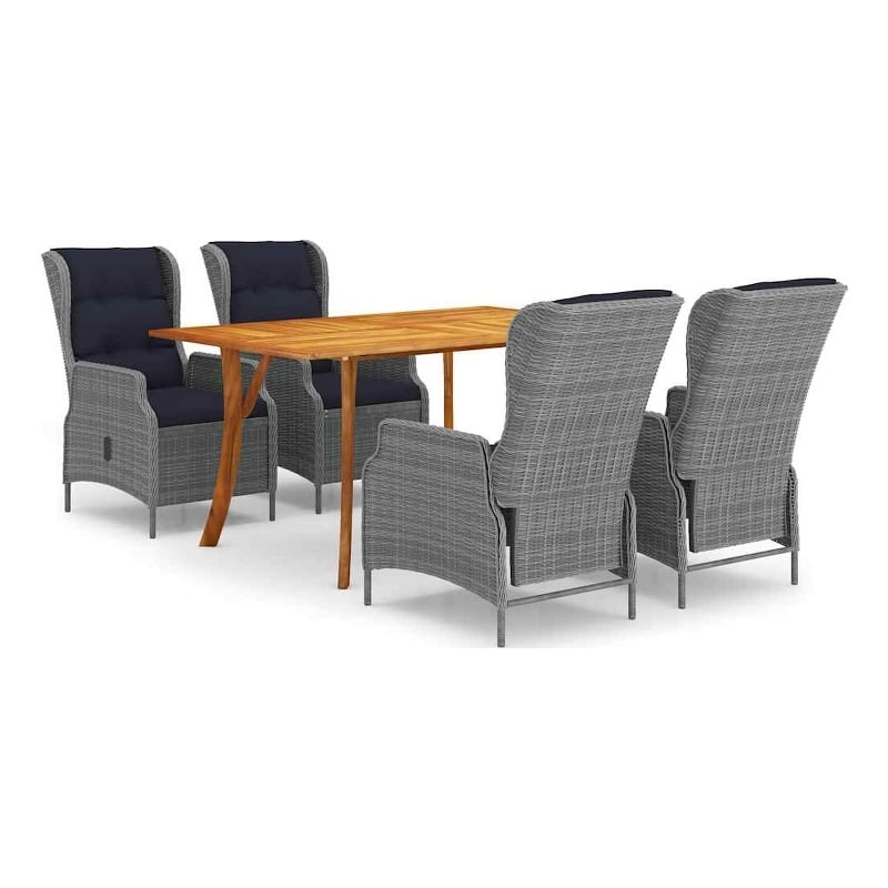 vidaXL 5 Piece Patio Dining Set Light Gray