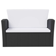 vidaXL 16 Piece Patio Lounge Set with Cushions Poly Rattan Black
