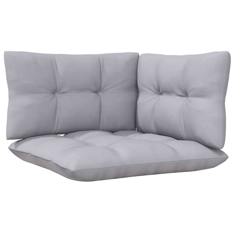 vidaXL 6 Piece Patio Lounge Set with Gray Cushions Pinewood