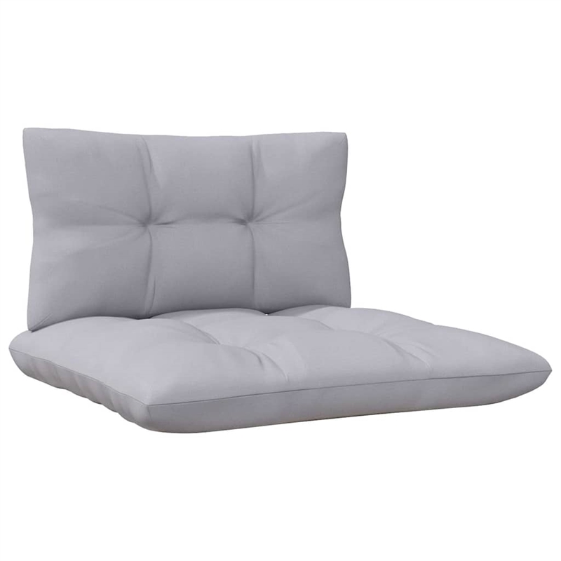 vidaXL 6 Piece Patio Lounge Set with Gray Cushions Pinewood