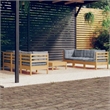 vidaXL 7 Piece Patio Lounge Set with Gray Cushions Pinewood