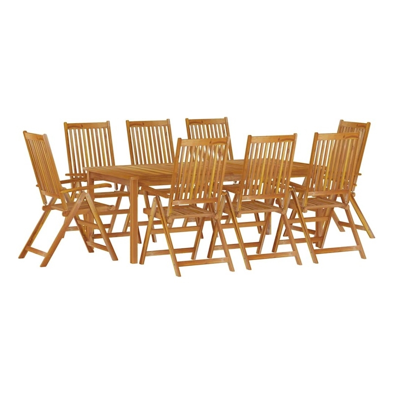 vidaXL 9 Piece Patio Dining Set Solid Wood Acacia