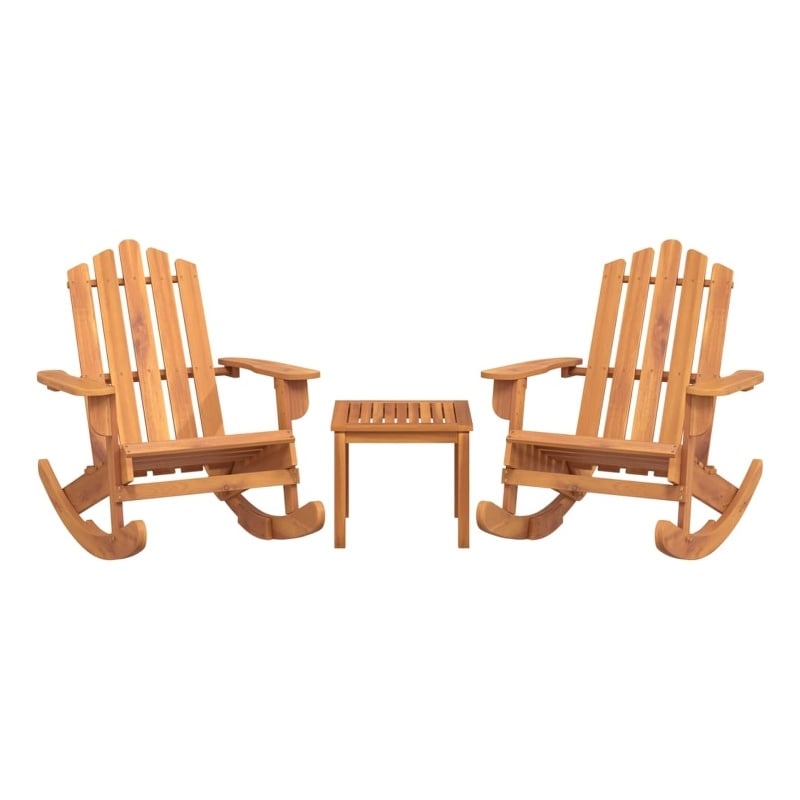 vidaXL 3 Piece Adirondack Patio Lounge Set Solid Wood Acacia