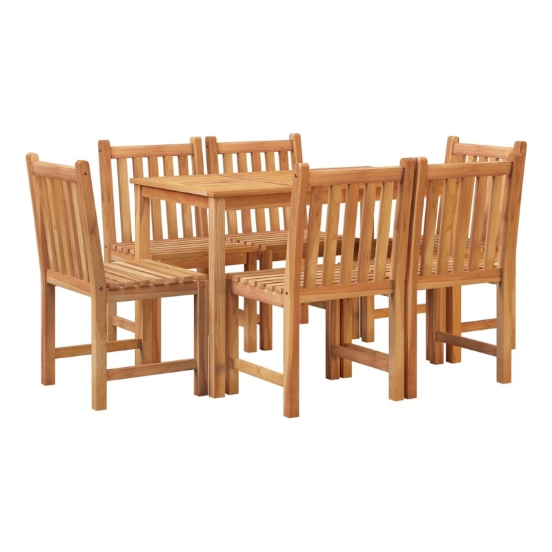 vidaXL 7 Piece Patio Dining Set Solid Wood Teak