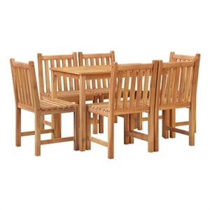 vidaXL 7 Piece Patio Dining Set Solid Wood Teak