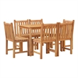 vidaXL 7 Piece Patio Dining Set Solid Wood Teak