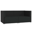 vidaXL Patio Loveseat with Cushions Black Poly Rattan